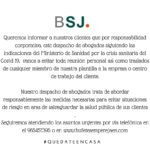 Comunicado Bufete Sempere Jaén por coronavirus